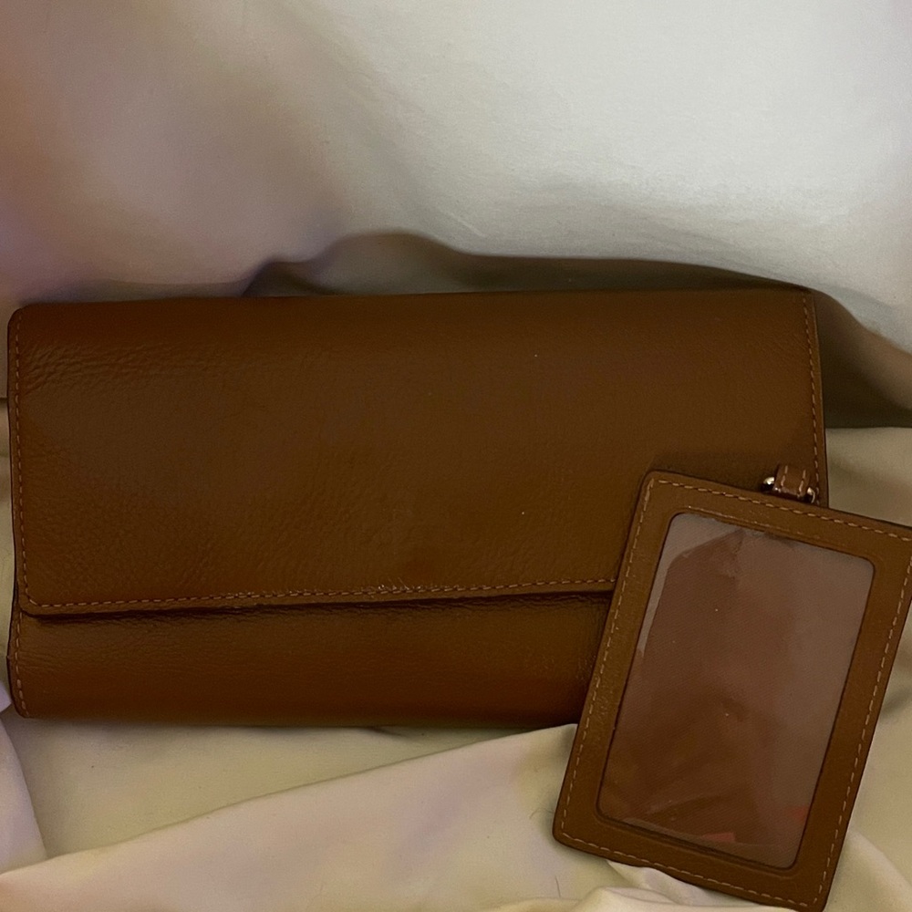 Coach Brown Leather Wallet with matching ID/Picture Holder - Picture 1 of 13